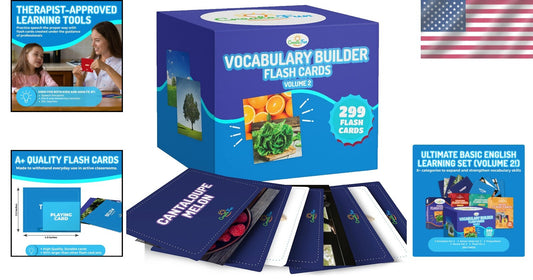 300 Vocabulary Builder Flashcards for Speech Therapy, ESL, & Autism Learning