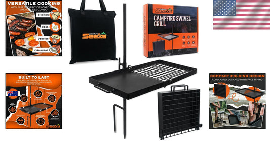 Versatile 24" Campfire Grill & Griddle - Adjustable Height for Outdoor Cooking