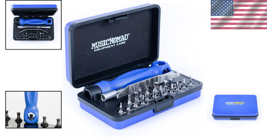 Comprehensive 26-Piece Guitar Tech Screwdriver and Wrench Set with Storage Case