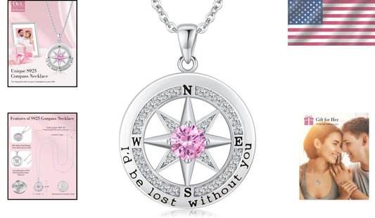 18K Gold Coated Compass Necklace - Timeless Gift for Women’s Special Occasions