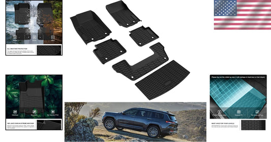 Easy Clean Custom Fit All Weather Trunk & Floor Mats for Jeep Grand Cherokee L