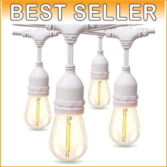 48FT Dimmable Edison Vintage LED Outdoor Lights - Shatterproof & Weatherproof