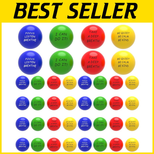 Motivational Stress Balls 40 Pack - Anxiety Relief & Grip Strength Enhancement