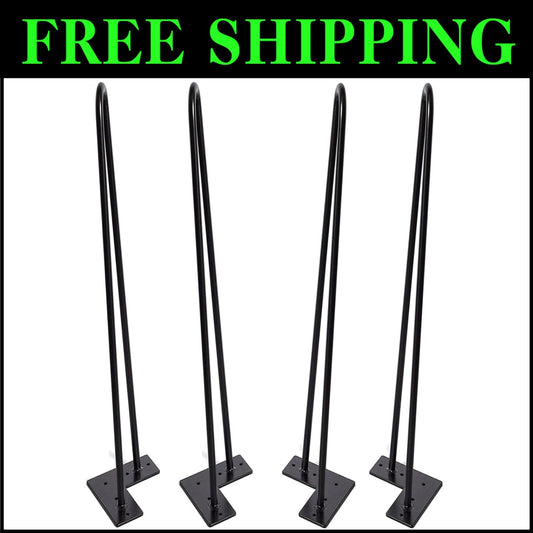 Sturdy 28-Inch Hairpin Legs Set for Stylish Dining Table & Desk Projects