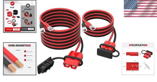 Heavy-Duty 14FT 2AWG Quick Disconnect Battery Connector for Forklift & Car