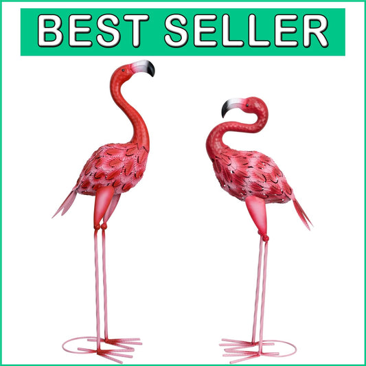 Charming 2-Pack Flamingo Statues – Easy Assembly & Weather-Resistant Design