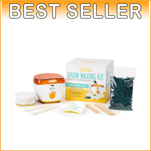 Gentle Facial and Brow Wax Kit with Compact Warmer - Hypoallergenic & Effective