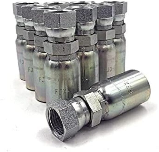 Corrosion-Resistant 10-Pack of 3/8" Hose x JIC 37° Fittings for Fluid Power