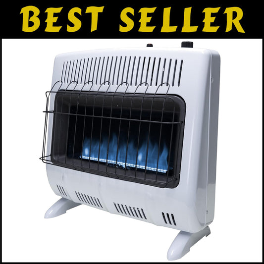 Efficient Wall Mount Natural Gas Heater - 30,000 BTU Blue Flame for Cold Rooms