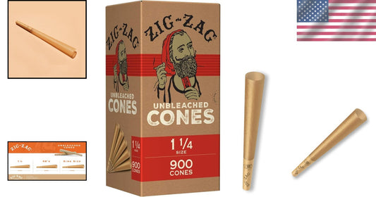 Authentic 900 Pack of Unbleached Pre-Rolled Cones with Packing Accessories
