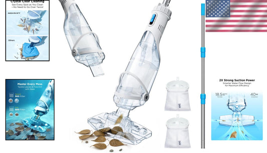Handheld Cordless Pool Vacuum Cleaner with Strong Suction - For All Pool Types