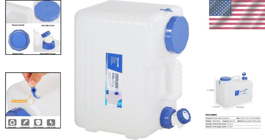 4 Gallon Portable Water Container with Leakproof Spigot for Camping and Hiking