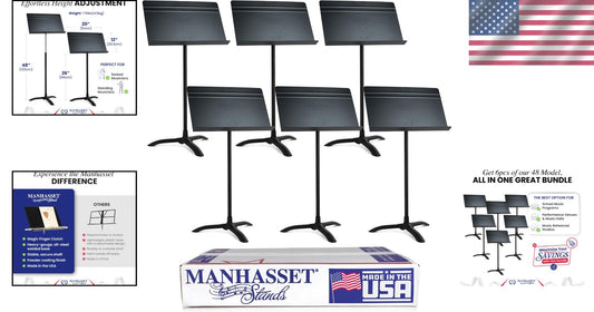 Long-Lasting Adjustable Music Stand 6-Pack - Ideal for Educators & Orchestras