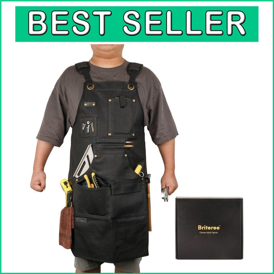 Adjustable Work Apron with 10 Pockets - Perfect Gift for DIY Enthusiasts