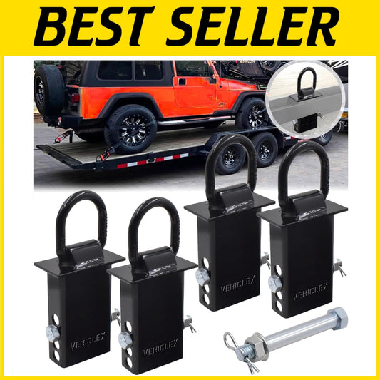 4-Pack Premium Galvanized Steel D Rings with 12,000 lb Strength for Cargo Safety