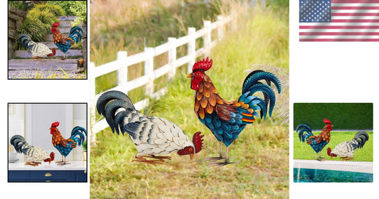 Weather-Resistant Outdoor Chicken Statues for Vibrant Lawn Decoration