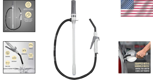 D Battery Powered Fuel Transfer Pump – Fast 2.4 Gallons Per Minute with Nozzle