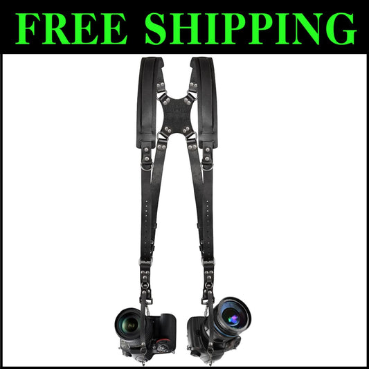 Premium Leather Dual Camera Strap with Soft Padding for Stylish Photography