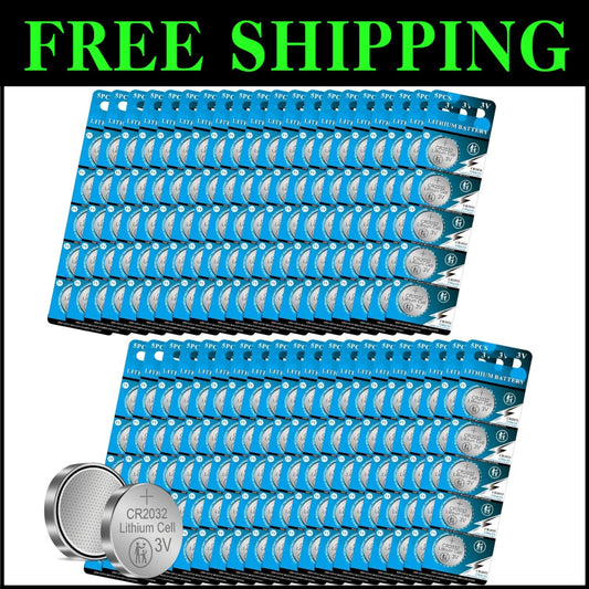 Reliable 3V Coin Button Cell Battery Pack - 200 High-Performance Lithium Cells