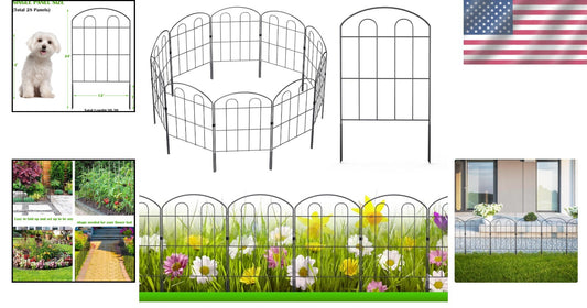 Multi-Purpose Wrought Iron Garden Fence - 28 Decorative Panels, Easy to Assemble