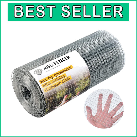 16in x 50ft Galvanized Hardware Cloth - Durable 1/2 Inch Chicken Wire Fencing