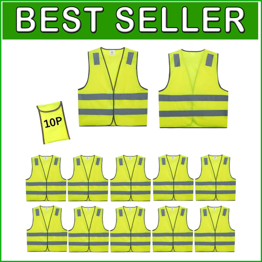 20 Pack Yellow Reflective Safety Vests - ANSI Class 2 High Visibility Gear
