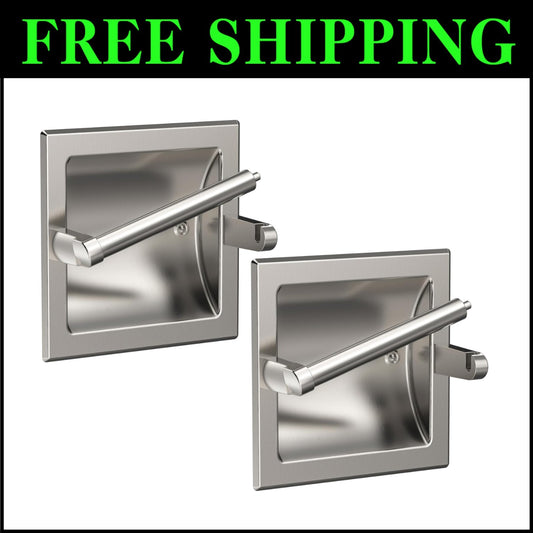 Durable Stainless Steel Toilet Paper Holders - 2-Pack, Rust-Proof & Chic Design