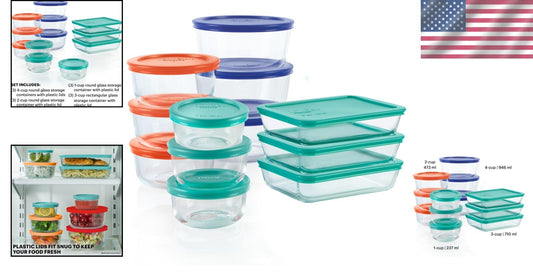 Multi-Sized Glass Food Storage Containers – 24 Pieces for Kitchen Essentials