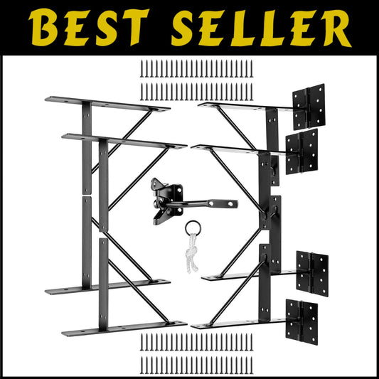 Easy Install 2 Sets Heavy-Duty Gate Kit: Hinges & Corner Brace for Durability