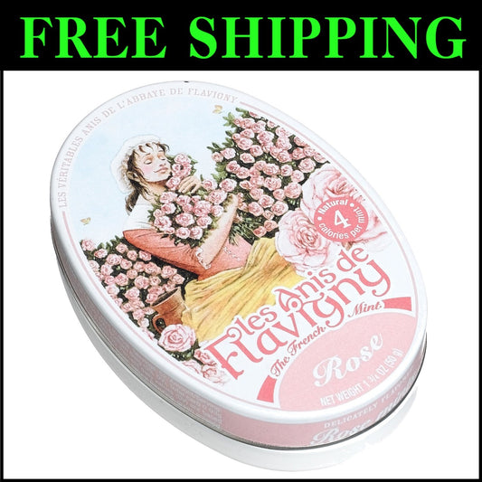 Gourmet Rose French Mints – 14 Oz Total in Elegant Oval Tins (Pack of 8)