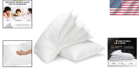 Breathable Luxury Down Alternative Pillows - Adjustable Set for Versatile Sleep