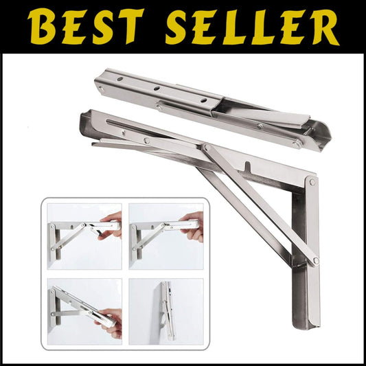 Premium 22 Inch Stainless Steel Folding Brackets - Easy Installation & Strong