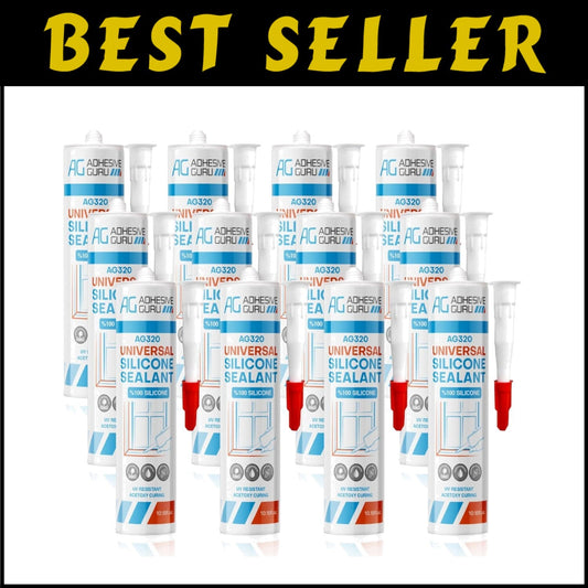 100% Silicone Clear Caulk Sealant - Weatherproof Adhesive for Indoor & Outdoor