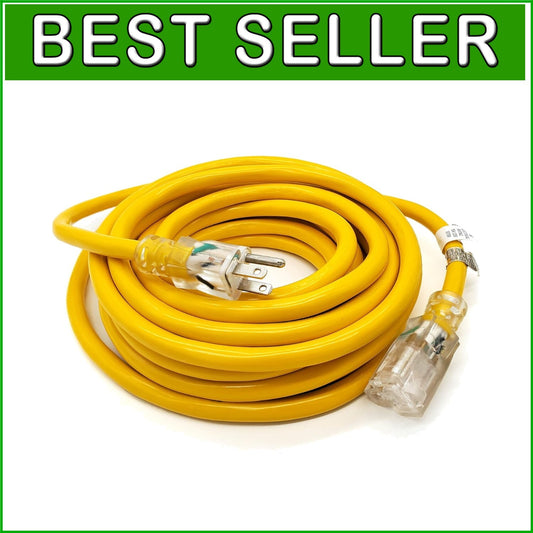 Heavy Duty 25 ft Extension Cord with Lighted End - Ideal for Appliances & Tools