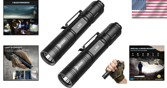 Compact 1200 Lumens LED Flashlight, 5 Lighting Modes & Long Runtime for Outdoors