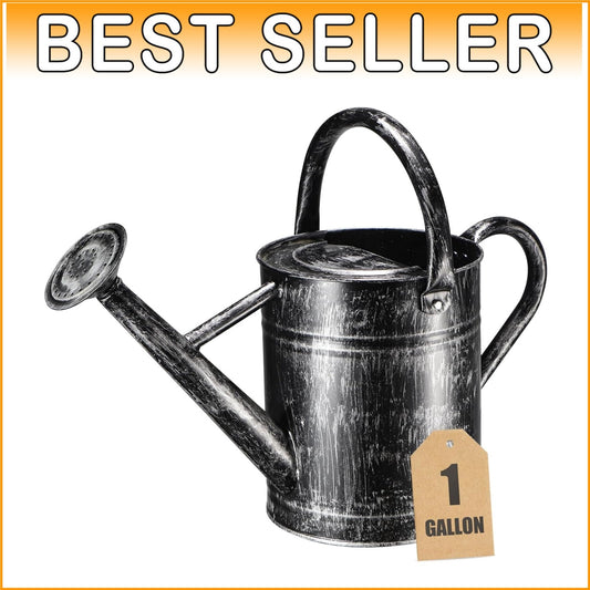 Elegant 1-Gallon Galvanized Steel Watering Can for Indoor & Outdoor Plants