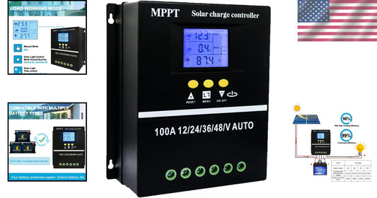Multi-Functional 60A MPPT Solar Controller with Backlit LCD and Compact Design