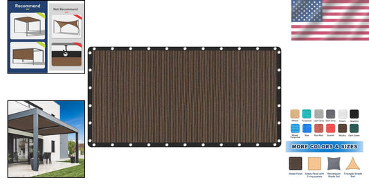 Reinforced Grommet Shade Cloth 10x20 FT - Mocha, Easy Setup & UV Shielding