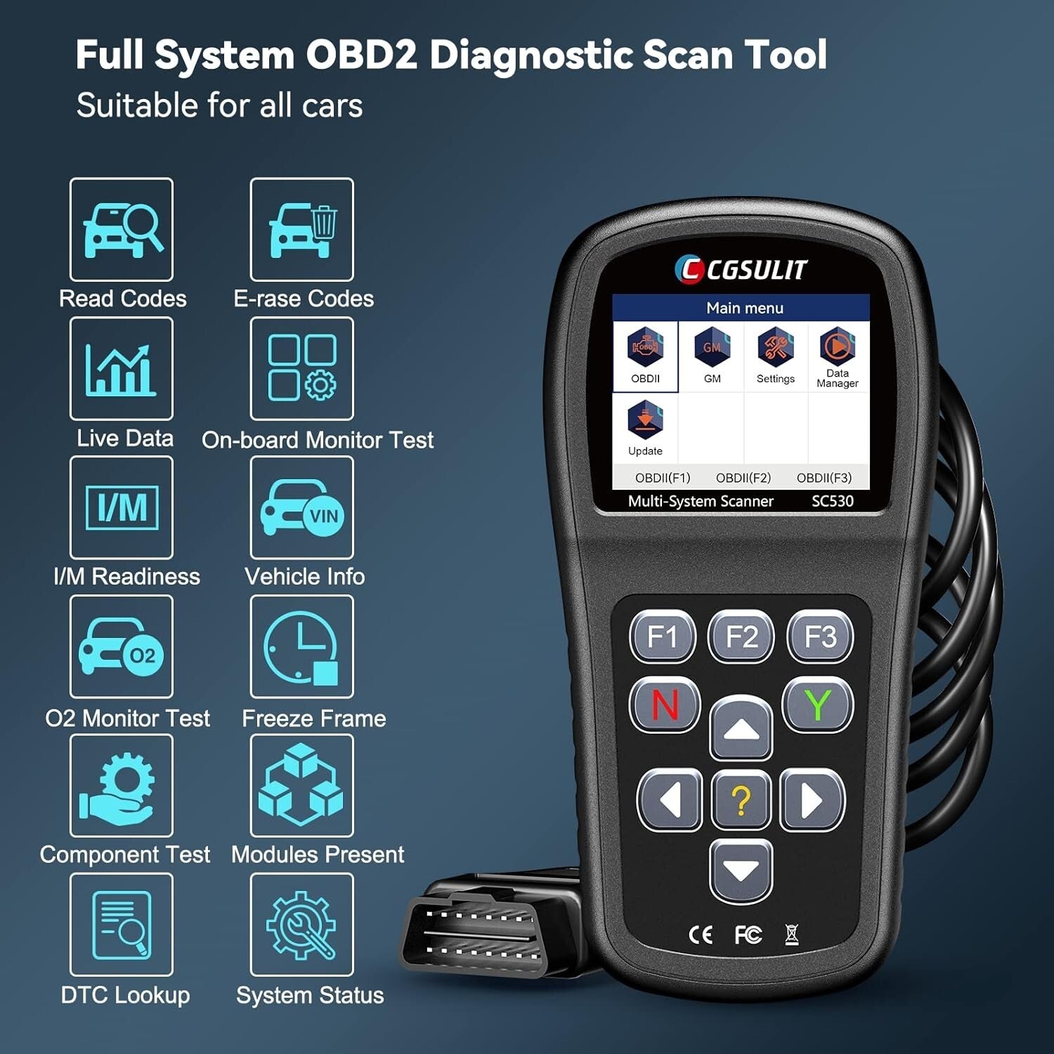 30+ Functions Chevy/GMC Code Reader with Battery Registration & Lifetime Updates