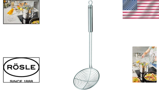 Durable 18/10 Stainless Steel Skimmer with Large Mesh for Efficient Straining