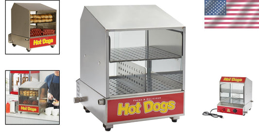 Commercial Hotdog Steamer - Holds 164 Dogs & 36 Buns, Stainless Steel Design