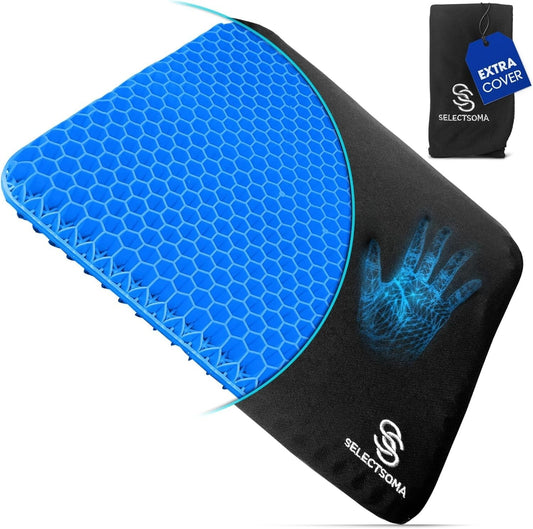 Double Thickness Gel Seat Cushion for Ultimate Comfort and Pressure Relief