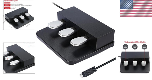 Digital Piano 3-Pedal System with Half-Sustain Feature - Portable and Sturdy