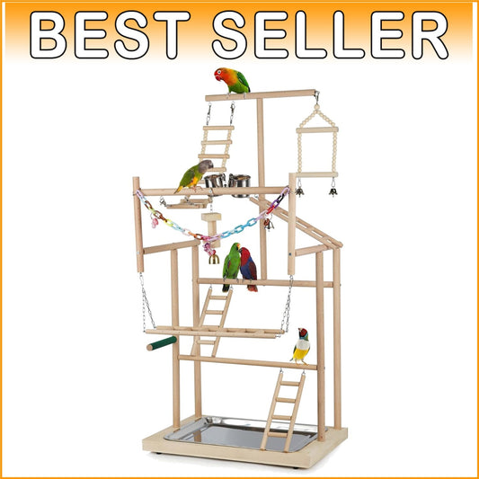 Modern 37-Inch Parrot Playground with Easy Setup - Ideal Bird Gym Experience