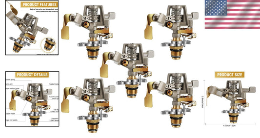 360-Degree Adjustable Brass Sprinkler Heads - Long-Lasting Garden Irrigation