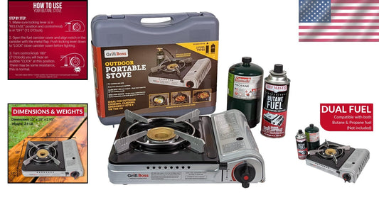 Versatile Grill Boss Camp Stove - Ideal for Tailgating, Hiking & Emergencies