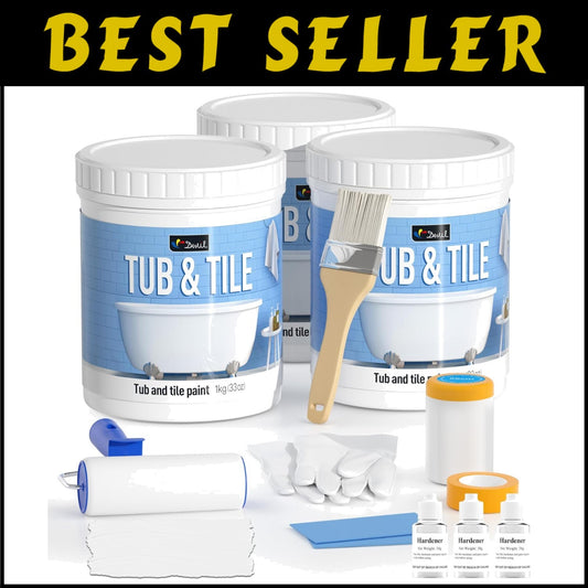 DIY Tile & Bathtub Refinishing Kit - Water-Based & Easy Cleanup - 3 Pack