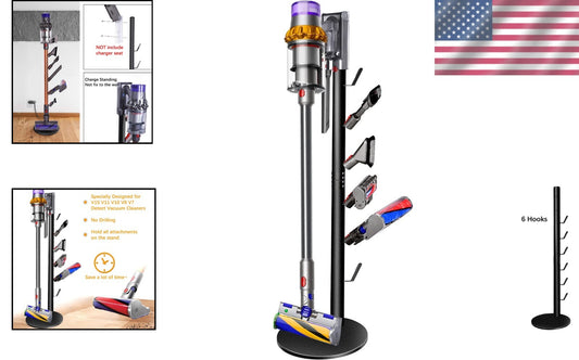 Heavy-Duty Storage Stand for Cordless Vacuums - Includes Storage Bag & Hooks