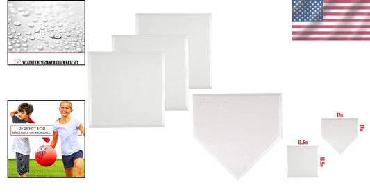 Lightweight Throw-Down Rubber Bases for Baseball, Softball, Kickball Training