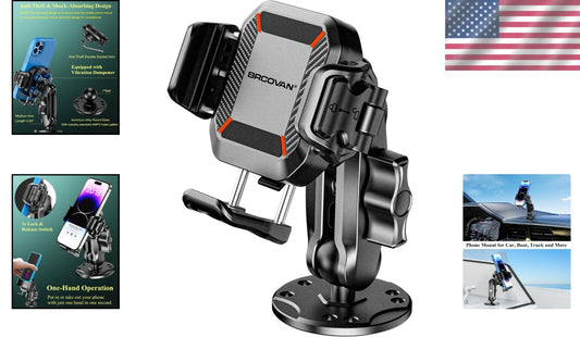 360-Degree Adjustable Phone Holder with Easy Install Base for Safe Navigation